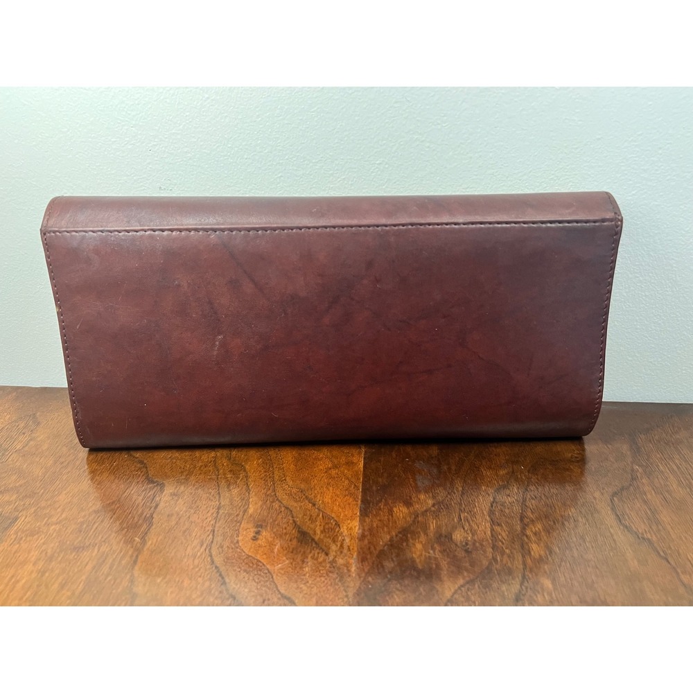 Wilson's Leather Clutch Removable Strap 90's Retro Vintage Burgundy Brown Bag - Picture 4 of 10